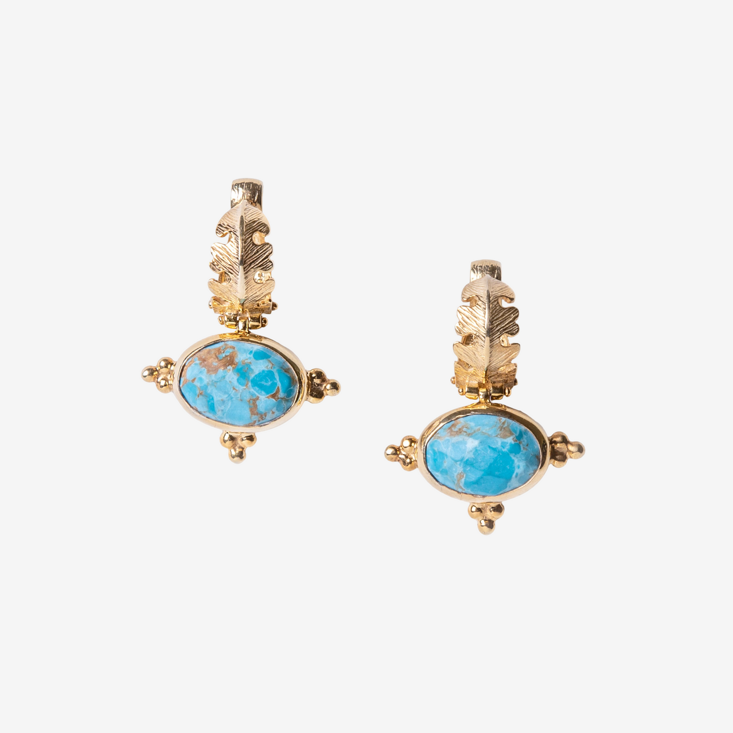 Athena's Turkiz Gems Earrings - Golden Horn