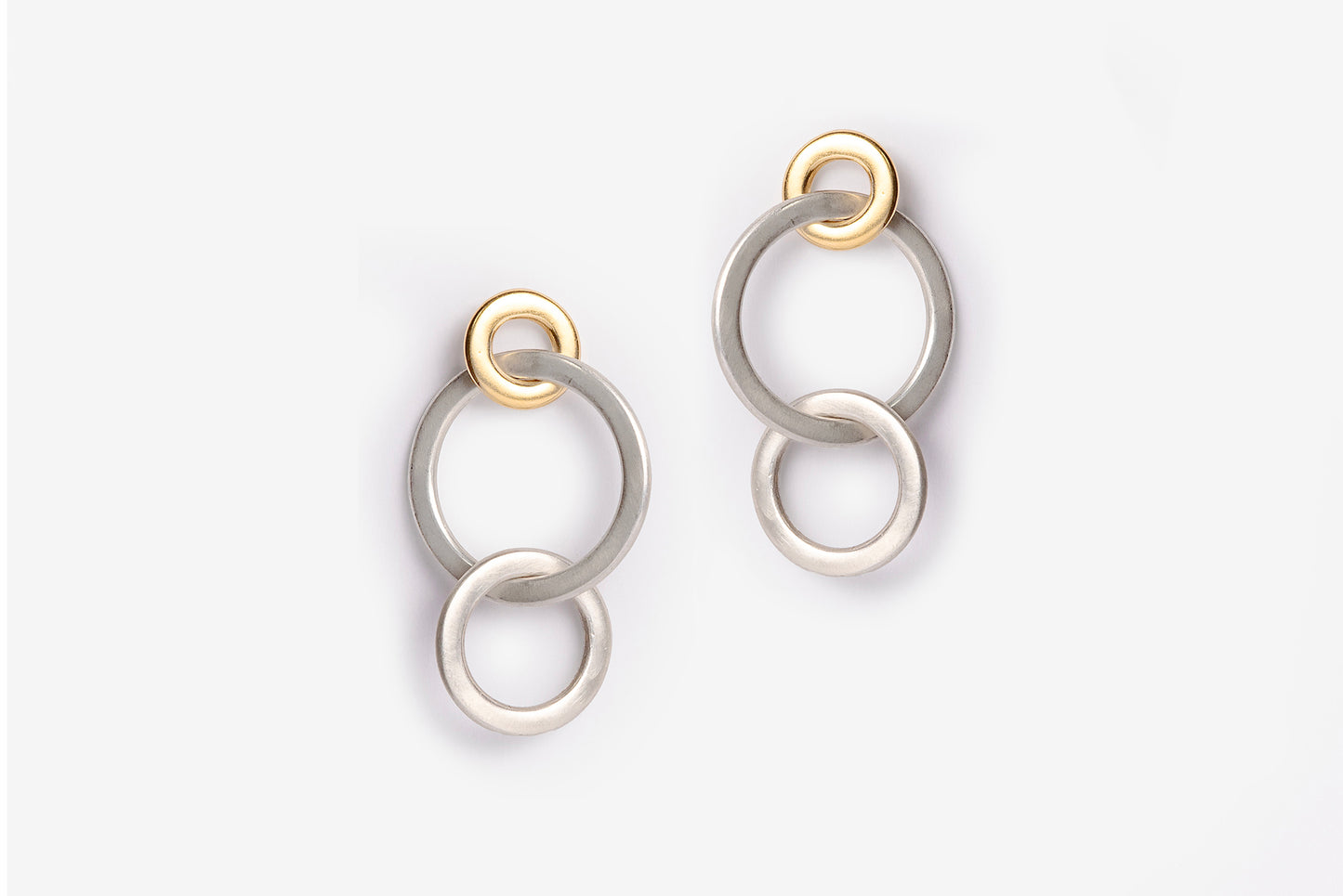 Triple Lock Circle Drop Earrings