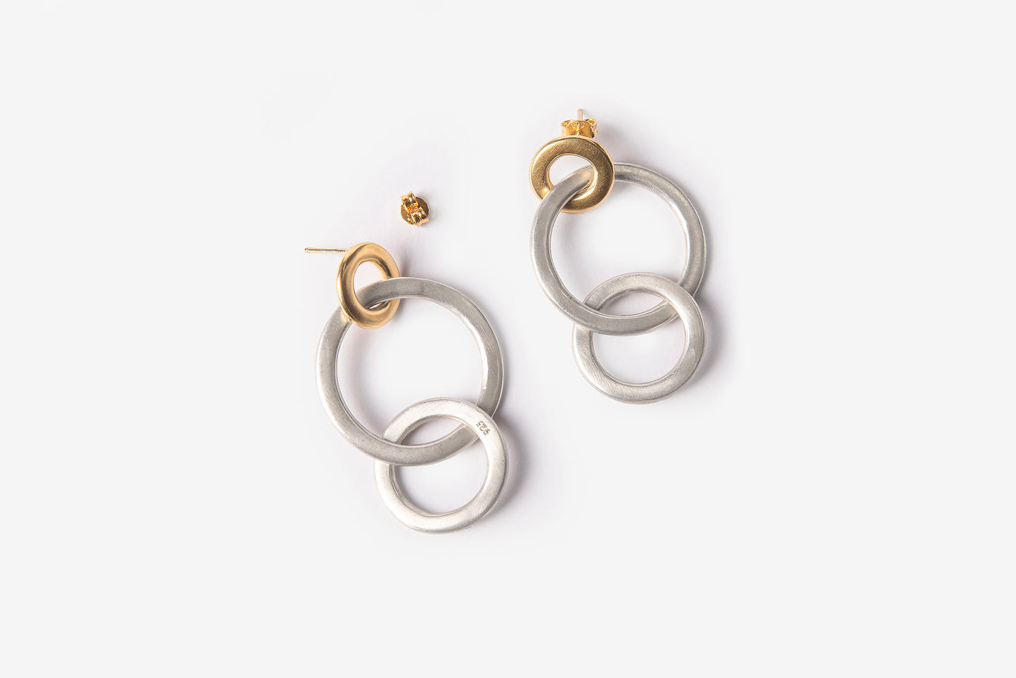 Triple Lock Circle Drop Earrings