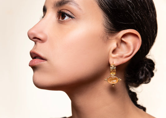 Athena's Golden Gems Earrings - Golden Horn