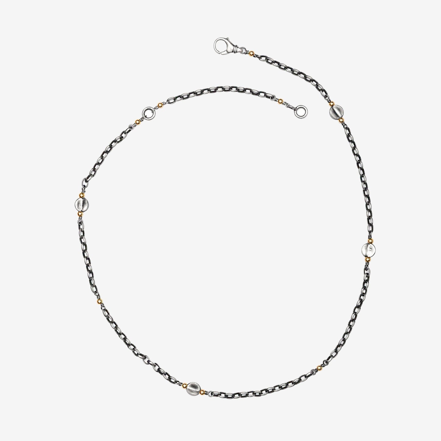 Full Moon Dotted Cable Chain Necklace - Golden Horn