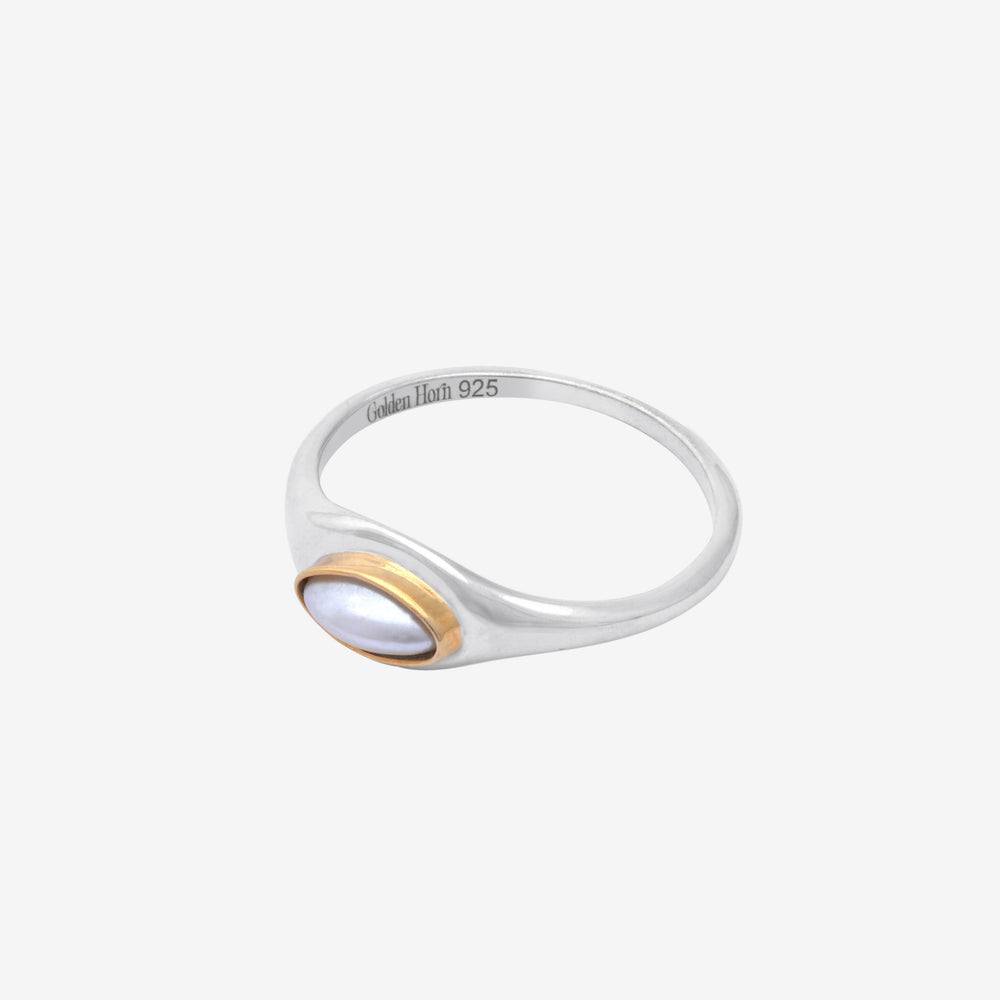 June Birthstone Ring Pearl-Golden Horn Jewellery