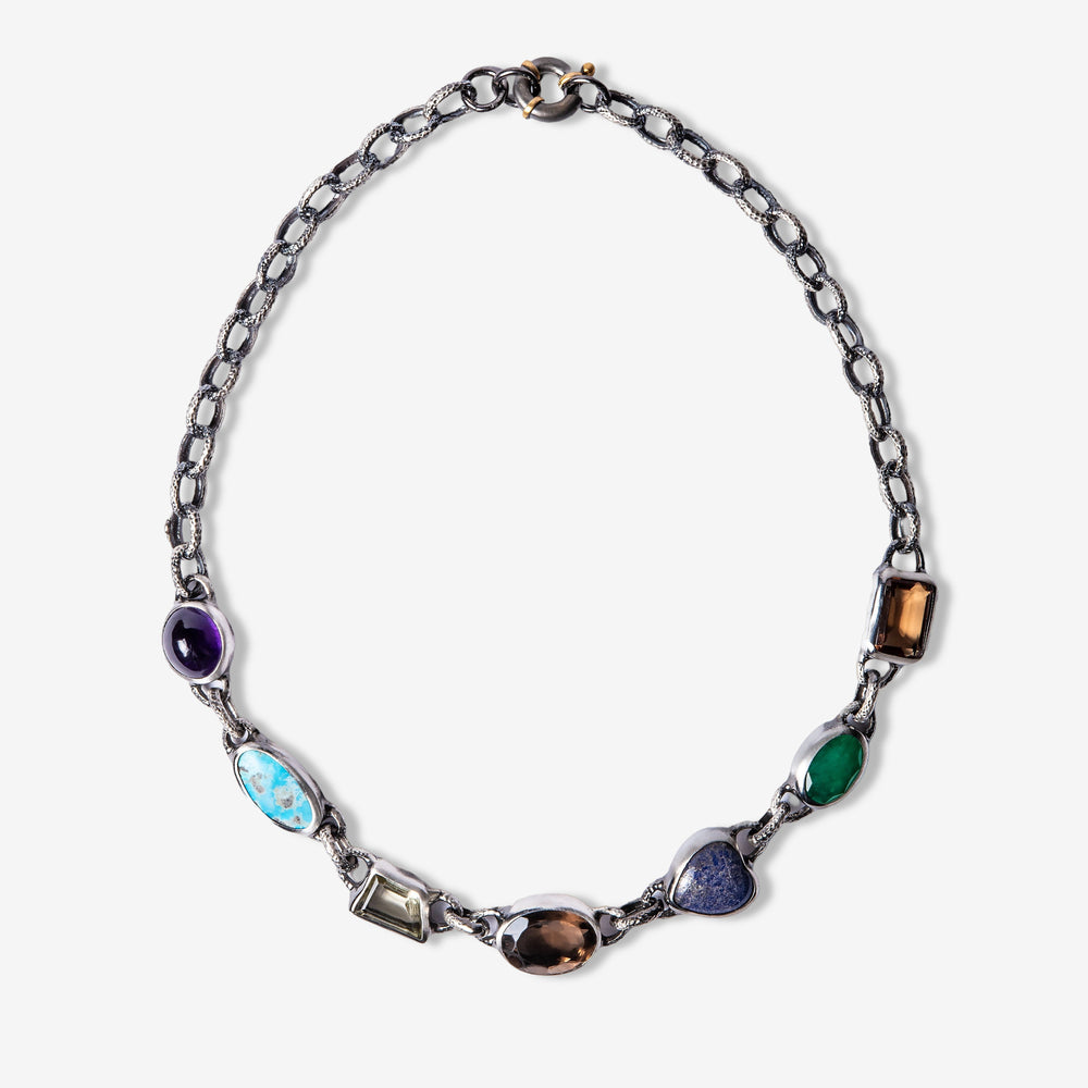 Jupiter Eye Multi Gemstone Choker Necklace