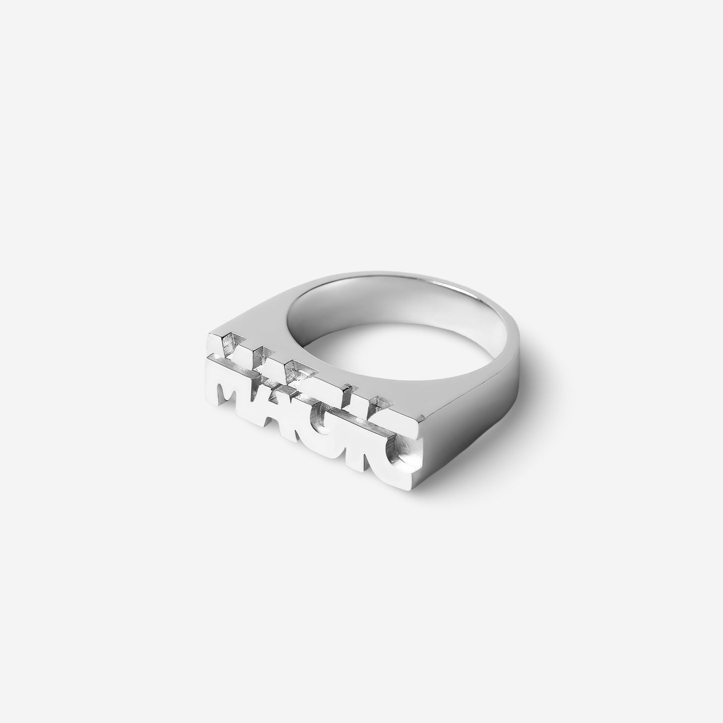 Magic Motto Manifesto Silver Ring-Golden Horn Jewellery