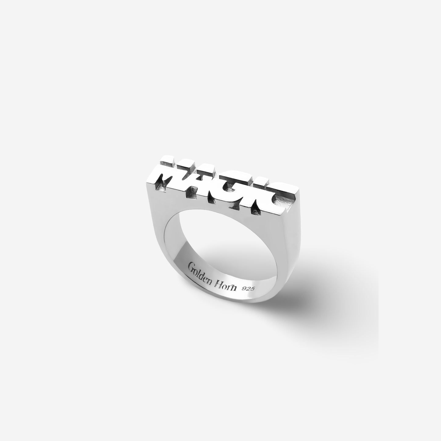 Magic Motto Manifesto Silver Ring-Golden Horn Jewellery