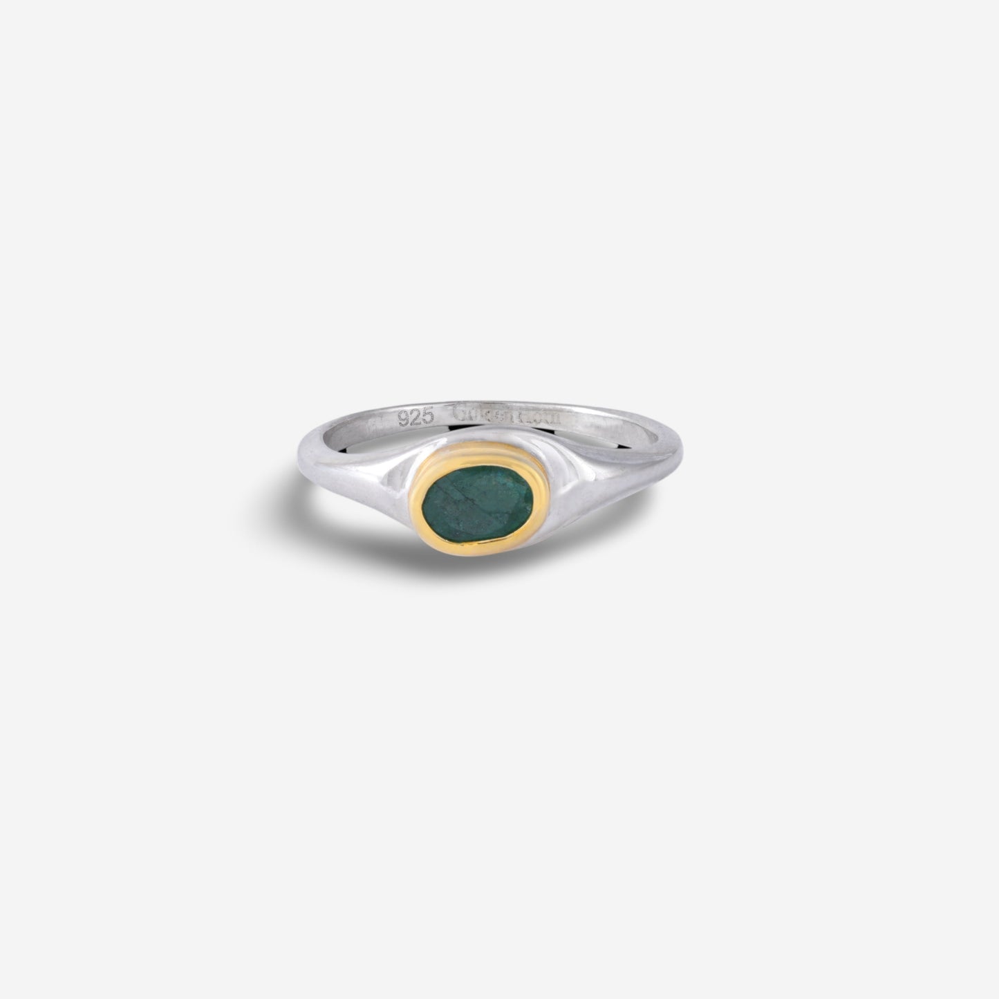 May Emerald Birthstone Ring Golden Horn Jewellery