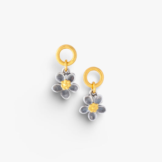 Spring Flower Yellow Circle Stud Earrings - Golden Horn
