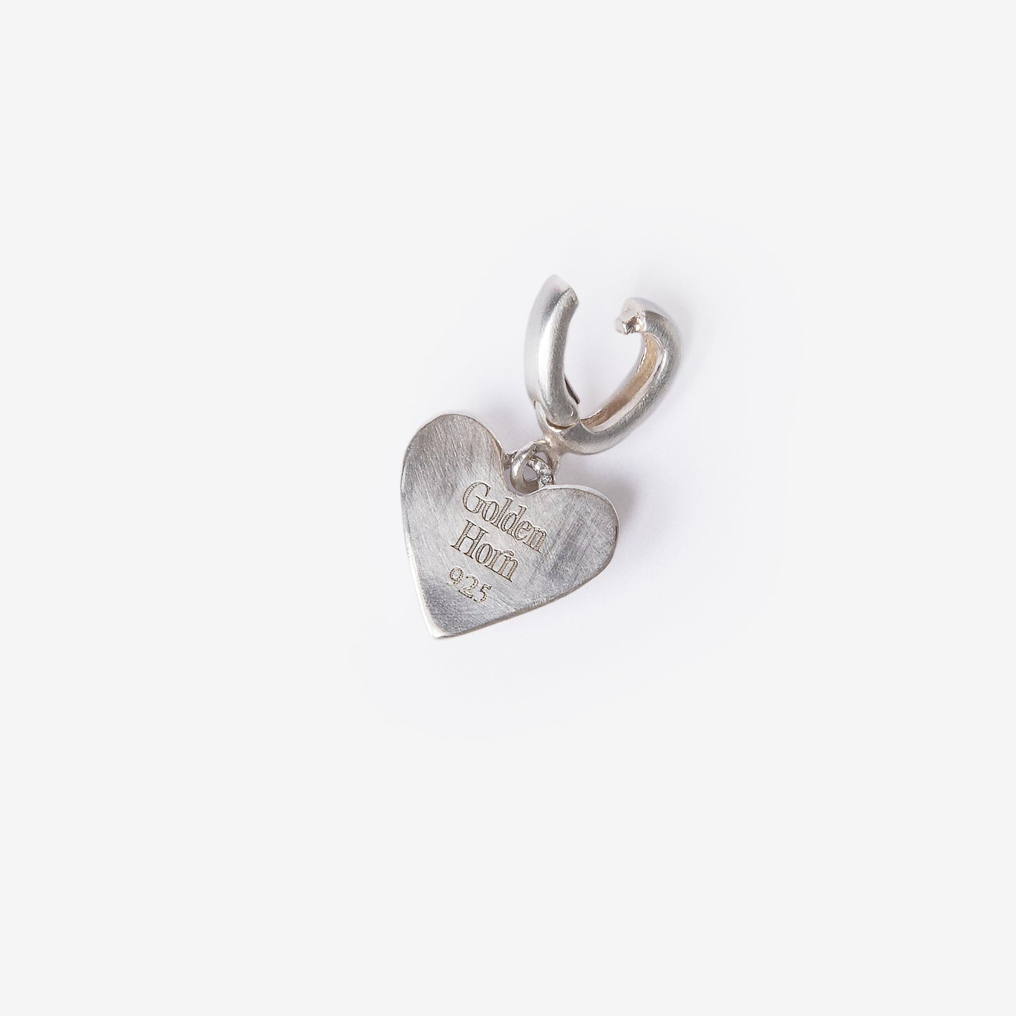 Mini Heart Charm Clip-On Silver Pendant-Golden Horn Jewellery