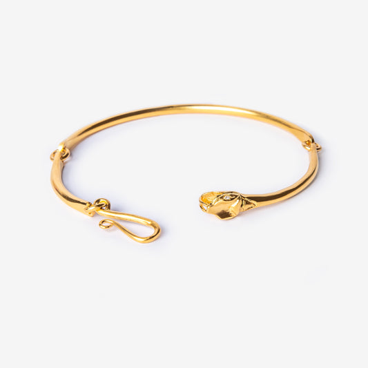 Ouroboros Snake Gold Plated Bracelet-Golden Horn Jewellery