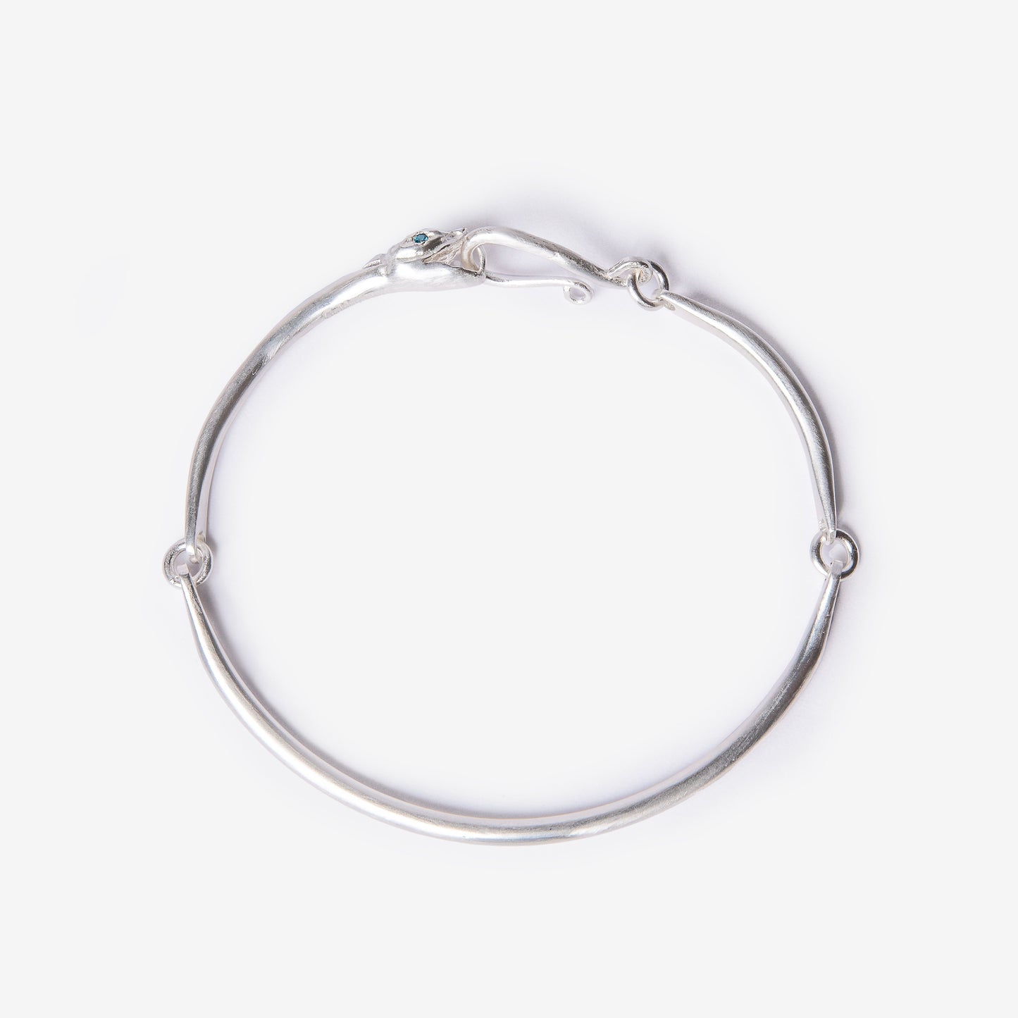 Ouroboros Snake Silver Bracelet-Golden  Horn Jewellery