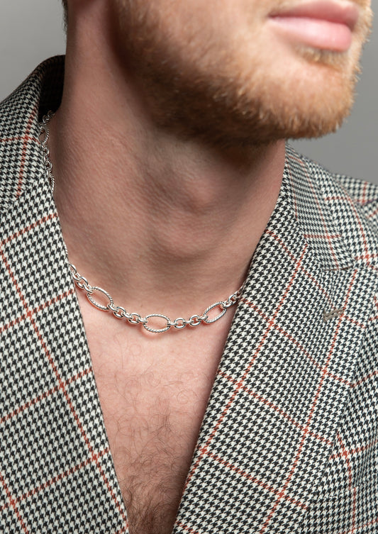 Pure Chunky Chain Silver Necklace - Golden Horn Jewellery