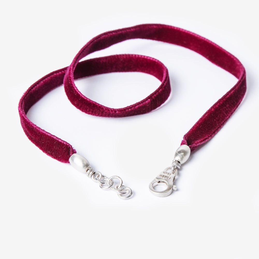 Red Velvet Choker Necklace-Golden Horn Jewellery