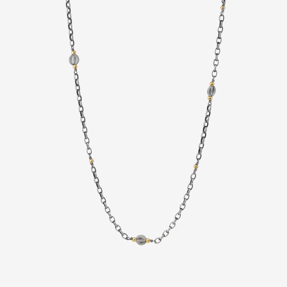 Silver Full Moon Chain Necklace-Golden Horn Jewellery