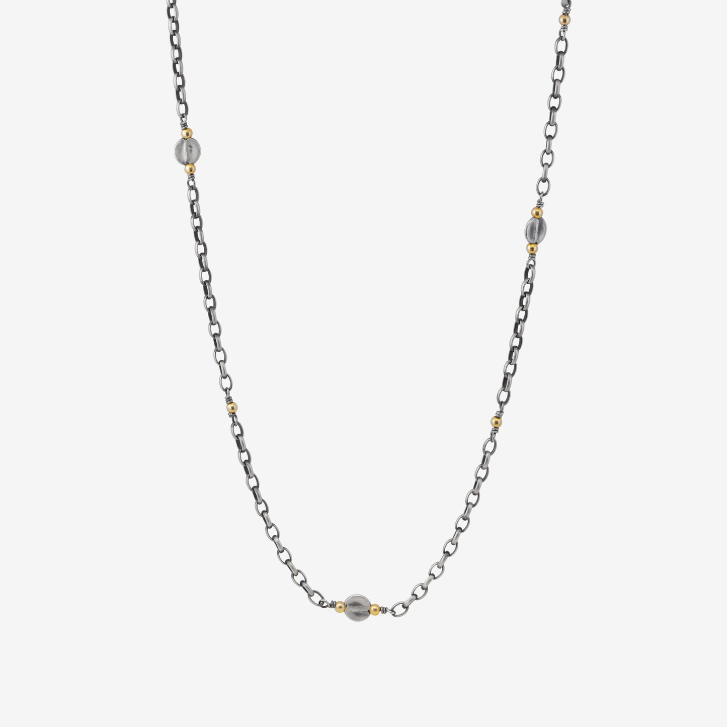 Silver Full Moon Chain Necklace-Golden Horn Jewellery