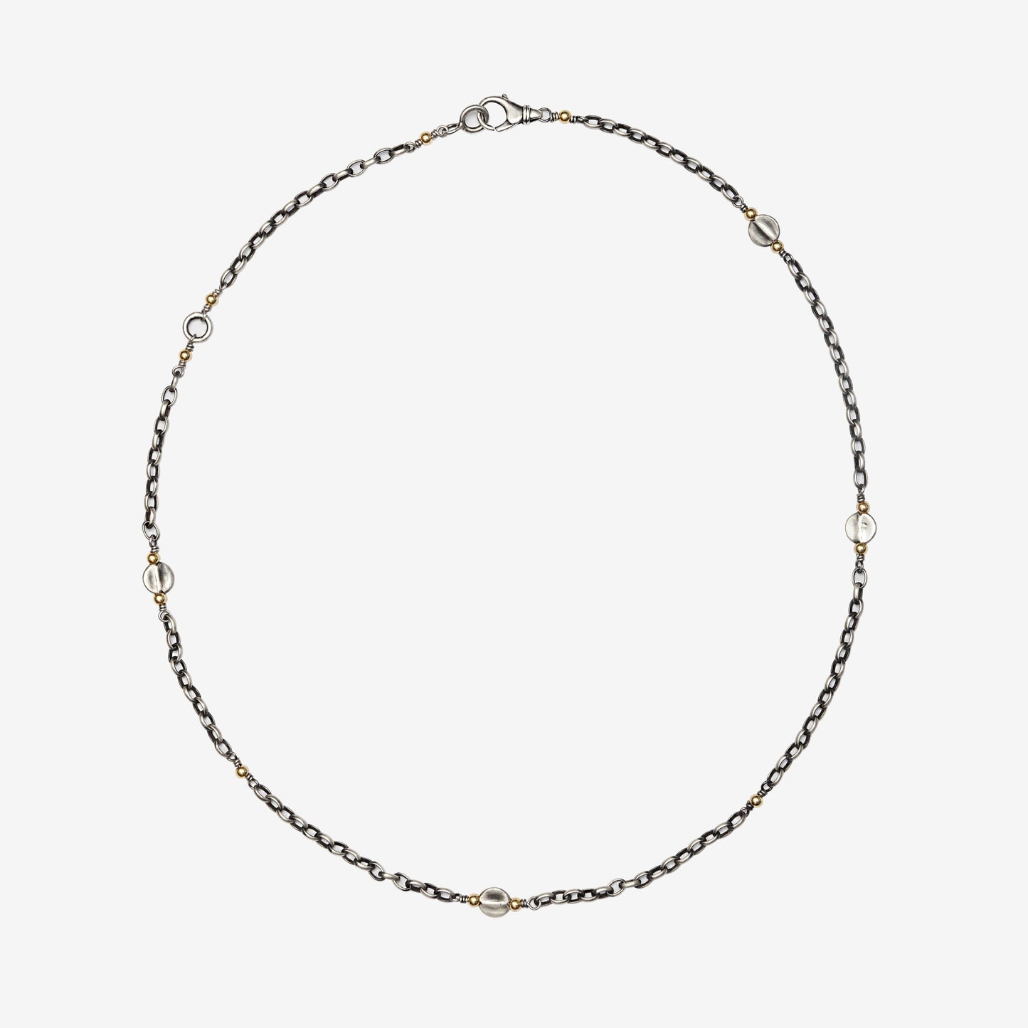 Silver Full Moon Chain Necklace- Golden Horn Jewellery