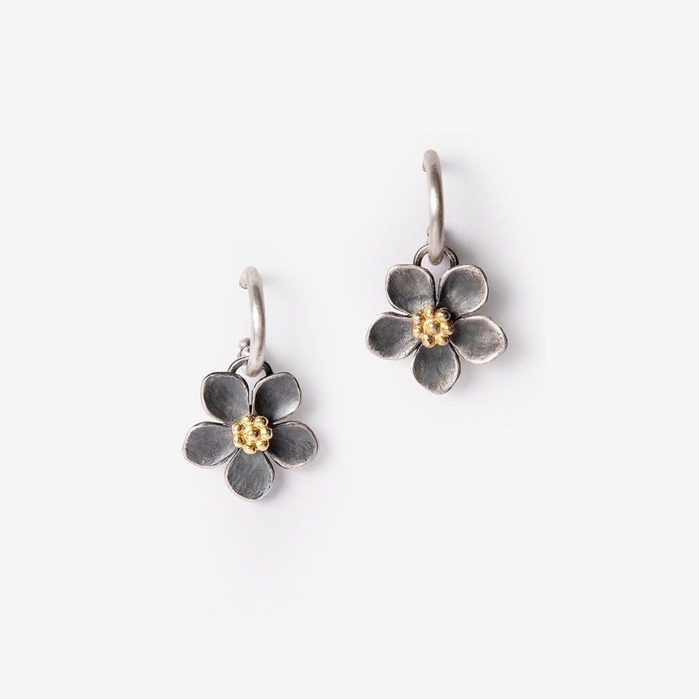 Spring Flower J Hoop Earrings-Golden Horn Jewellery