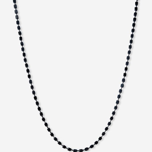 Sugar Cube Black Silver Chain Necklace