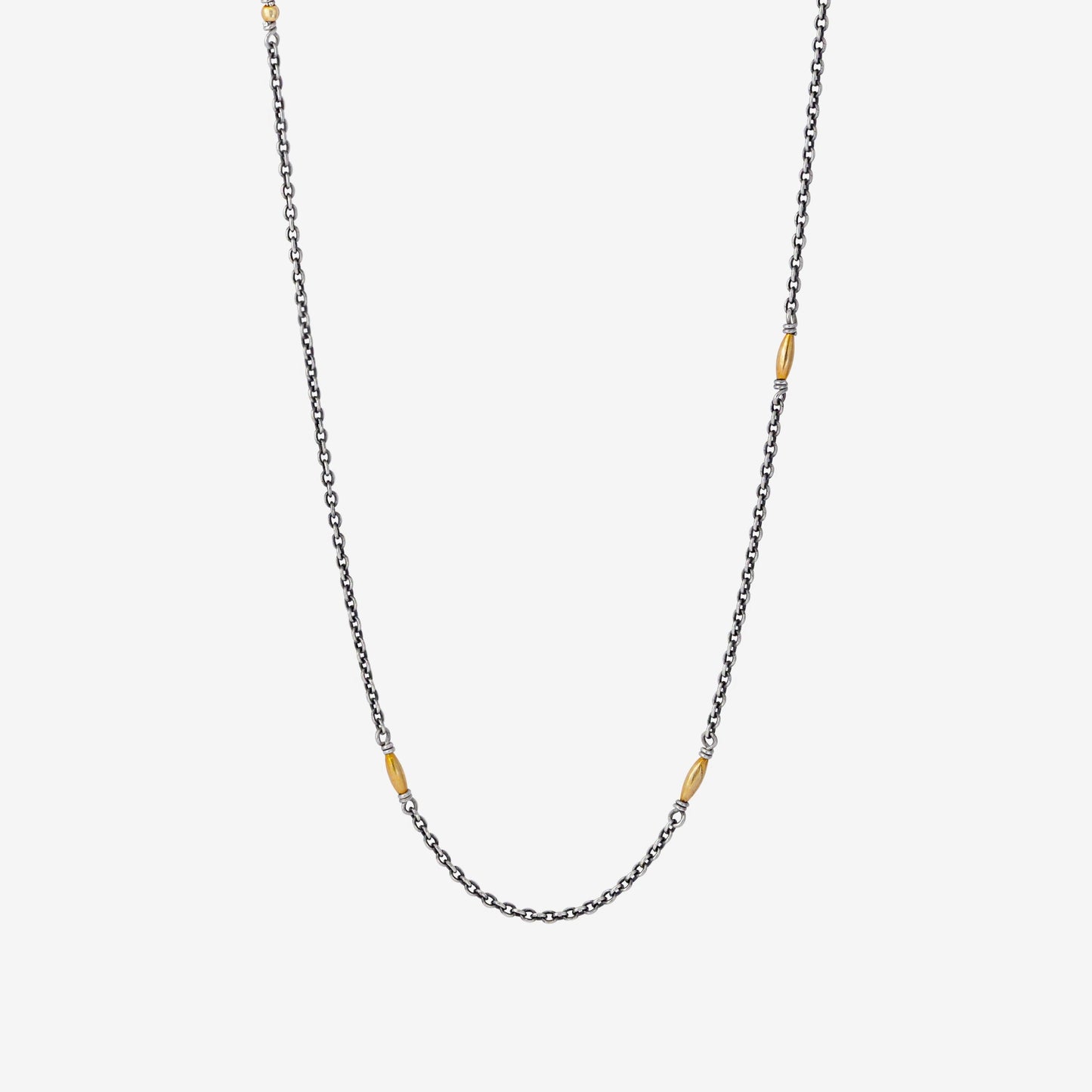 Golden Beaded Thin-Cable Chain Necklace - Golden Horn