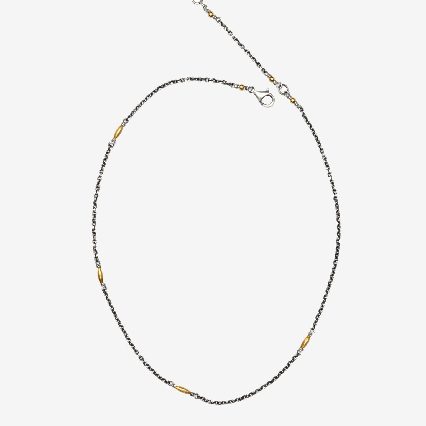 Golden Beaded Thin-Cable Chain Necklace - Golden Horn