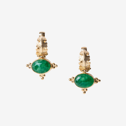 Athena's JADE Gems Earrings - Golden Horn