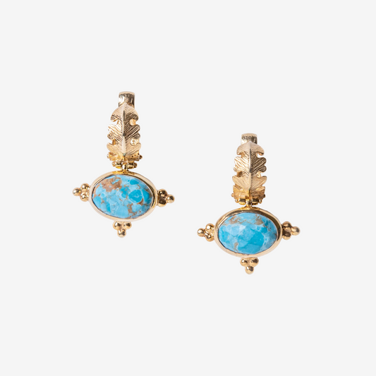 Athena's Blue Gems Earrings - Golden Horn