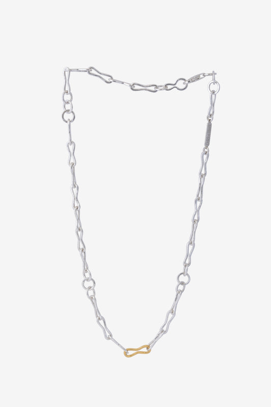 Bicolour Golden Horn Chain Necklace 